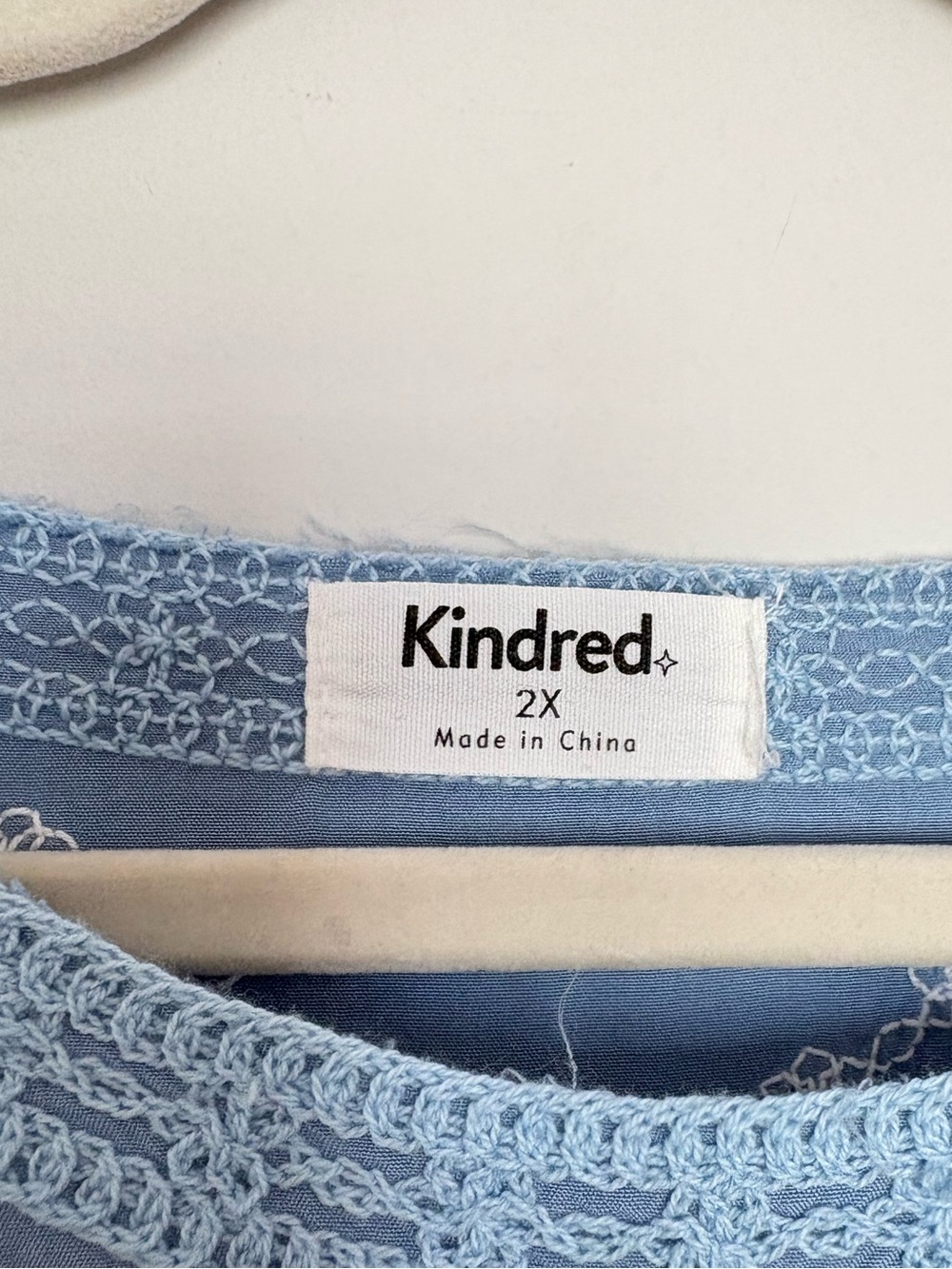 Kindred Blue Embroidered Boho Top, Size 2X, Floral Details, Cottagecore - Picture 3 of 8